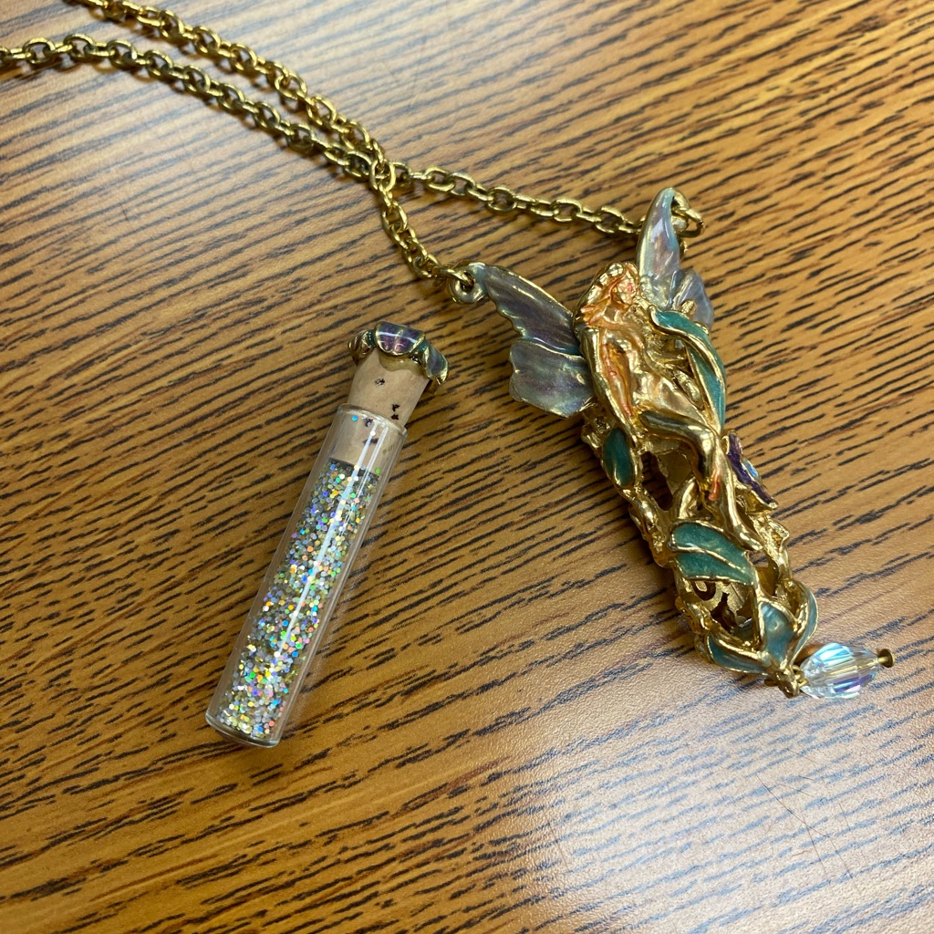 Fairy Gold Dust Bottle Necklace 90$